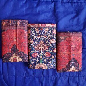 3 New Pillow Covers Damask Turkish Style Decor Red, Blue Ethnic Palampore. Zips